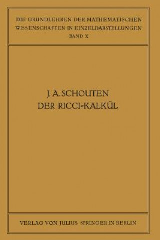 Kniha Der Ricci-Kalk l J. A. Schouten