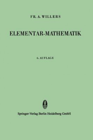 Książka Elementar-Mathematik, 1 Felix Klein