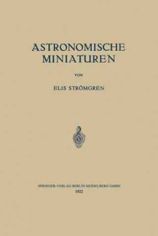 Kniha Astronomische Miniaturen Elis Strömgren