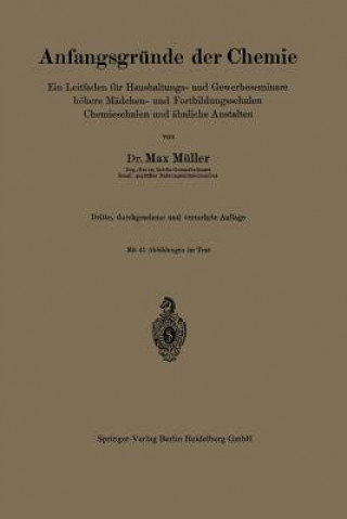 Buch Anfangsgrunde Der Chemie Max Müller