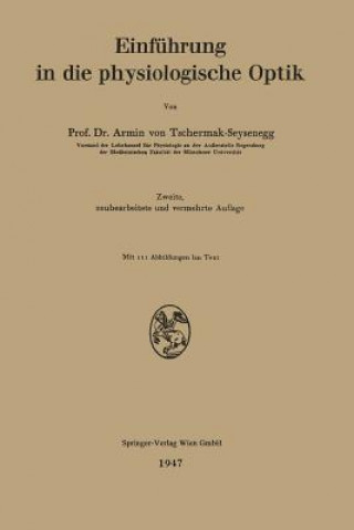 Knjiga Einf hrung in Die Physiologische Optik Armin v. Tschermak-Seysenegg