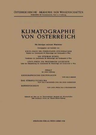 Carte Klimatographie Von OEsterreich F. Steinhauser