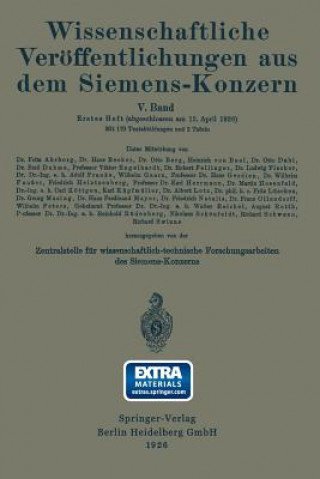 Könyv Wissenschaftliche Ver ffentlichungen Aus Dem Siemens-Konzern Fritz Ahrberg