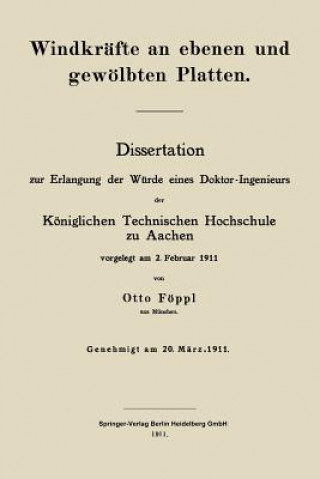 Книга Windkr fte an Ebenen Und Gew lbten Platten Otto Föppl