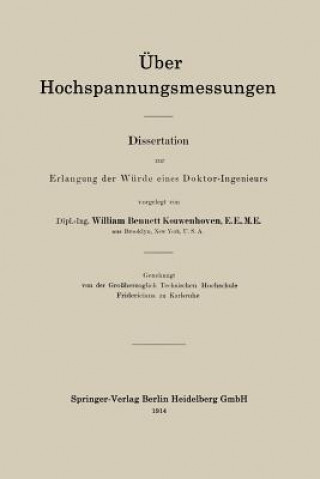 Kniha ber Hochspannungsmessungen William Bennett Kouwenhoven