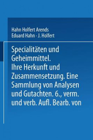 Carte Spezialit ten Und Geheimmittel Hahn Holfert Arends