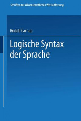 Knjiga Logische Syntax Der Sprache Rudolf Carnap