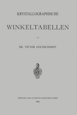 Kniha Krystallographische Winkeltabellen Victor Goldschmidt