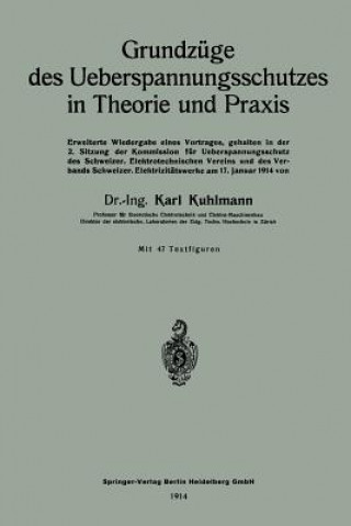 Kniha Grundz ge Des Ueberspannungsschutzes in Theorie Und Praxis Karl Kuhlmann