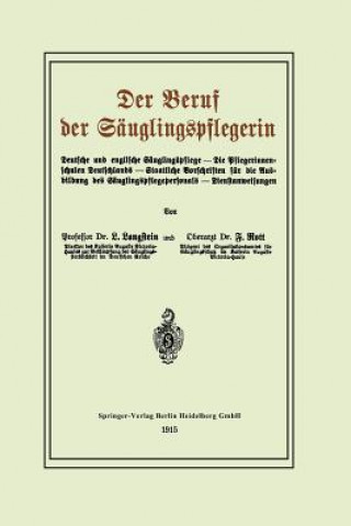 Książka Der Beruf Der S uglingspflegerin Leo Langstein