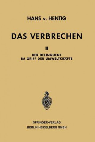 Buch Das Verbrechen Hans von Hentig