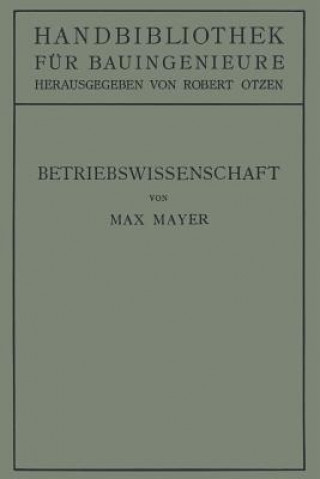 Kniha Betriebswissenschaft Max Mayer