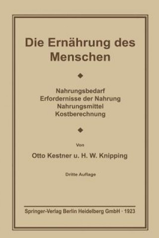 Kniha Die Ern hrung Des Menschen Otto Cohnheim