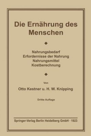 Carte Die Ern hrung Des Menschen Otto Cohnheim