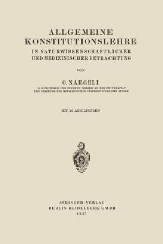 Livre Allgemeine Konstitutionslehre Otto Naegeli