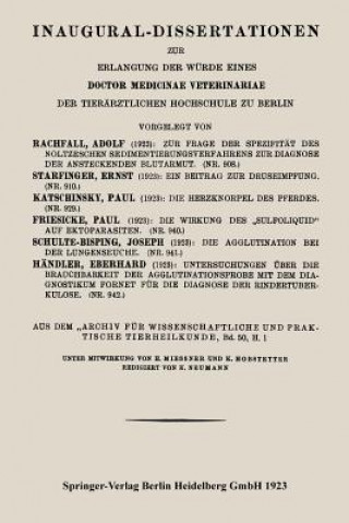 Buch Zur Frage Der Spezifitat Des Noltzeschen Sedimentierungsverfahrens Zur Diagnose Der Ansteckenden Blutarmut Adolf Rachfall