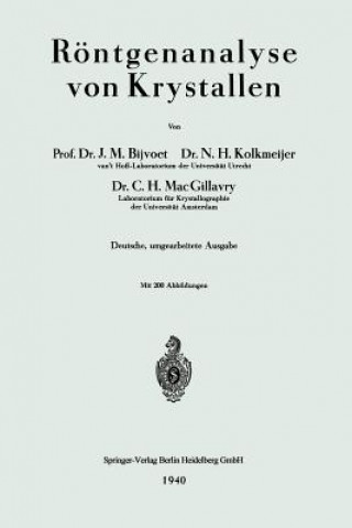 Kniha Roentgenanalyse Von Krystallen Johannes Martin Bijvoet