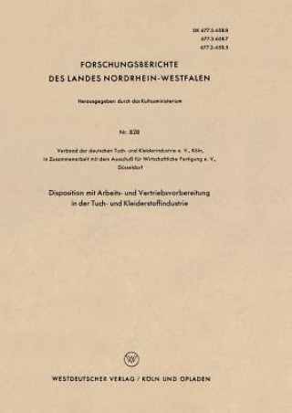 Book Disposition Mit Arbeits- Und Vertriebsvorbereitung in Der Tuch- Und Kleiderstoffindustrie 