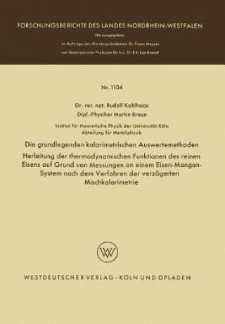 Carte Die Grundlegenden Kalorimetrischen Auswertemethoden Rudolf Kohlhaas