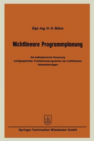 Knjiga Nichtlineare Programmplanung Hans-Hermann Böhm