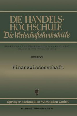 Könyv Finanzwissenschaft Richard Herzog