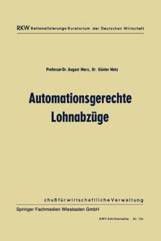 Kniha Automationsgerechte Lohnabz ge August Marx