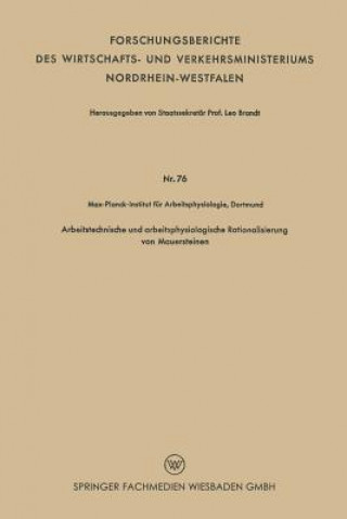 Carte Arbeitstechnische Und Arbeitsphysiologische Rationalisierung Von Mauersteinen Leo Brandt