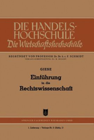 Buch Einfuhrung in Die Rechtswissenschaft Friedrich Giese