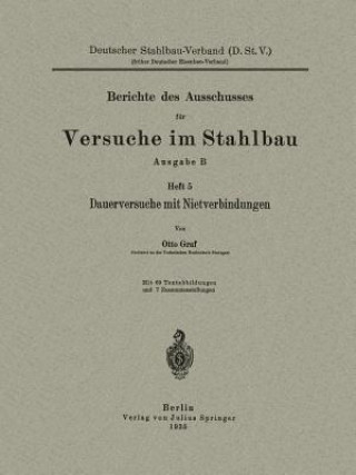 Kniha Dauerversuche Mit Nietverbindungen Otto Graf