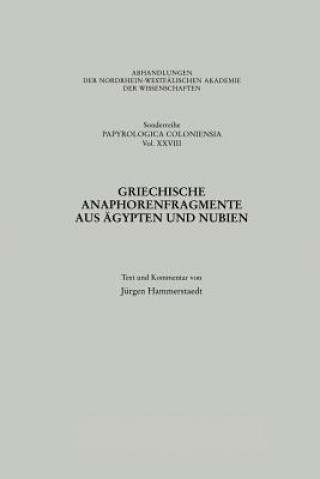 Книга Griechische Anaphorenfragmente Aus AEgypten Und Nubien Jürgen Hammerstaedt
