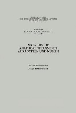 Kniha Griechische Anaphorenfragmente Aus AEgypten Und Nubien Jürgen Hammerstaedt