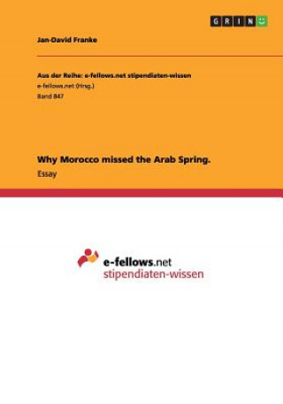 Könyv Why Morocco missed the Arab Spring. Jan-David Franke
