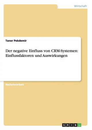 Kniha negative Einfluss von CRM-Systemen Taner Pekdemir