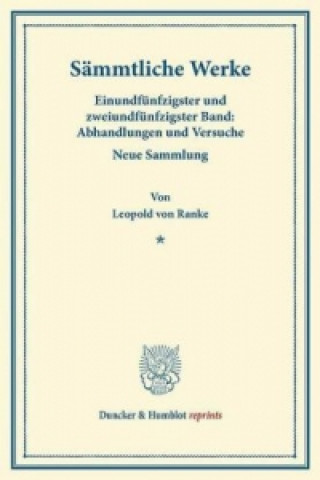 Kniha Sämmtliche Werke. Leopold von Ranke