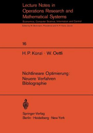 Kniha Nichtlineare Optimierung: Neuere Verfahren Bibliographie H.P. Künzi