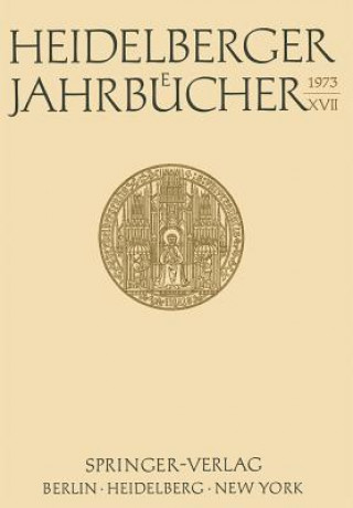 Kniha Heidelberger Jahrb cher XVII 