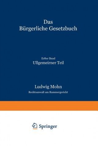 Kniha Das Burgerliche Gesetzbuch Ludwig Mohn