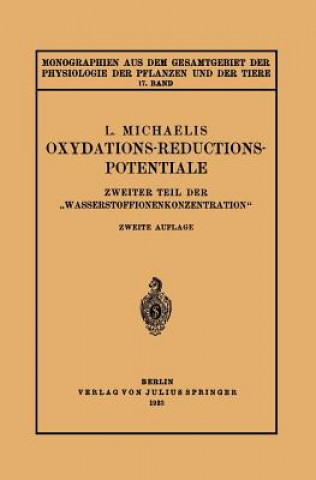 Könyv Oxydations-Reductions-Potentiale Leonar Michaelis