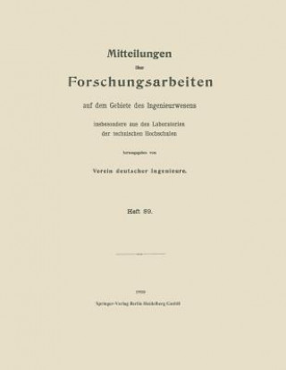 Carte Mitteilungen UEber Forschungsarbeiten Auf Dem Gebiete Des Ingenieurwesens Wilhelm Nußelt