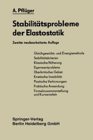 Kniha Stabilit tsprobleme Der Elastostatik Alf Pflüger