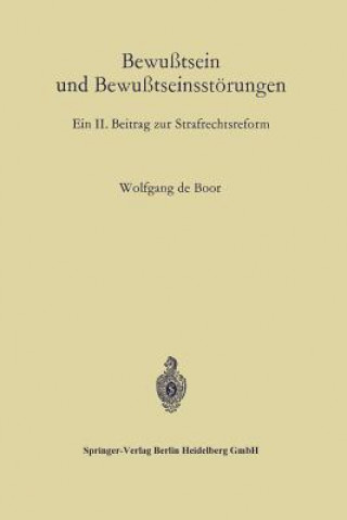 Книга Bewusstsein Und Bewusstseinsstoerungen Wolfgang de Boor