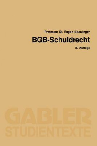 Kniha Bgb-Schuldrecht Eugen Klunzinger