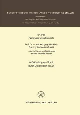 Kniha Aufwirbelung Von Staub Durch Druckwellen in Luft Wolfgang Merzkirch