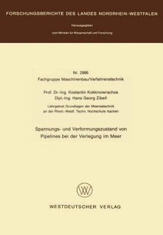 Kniha Spannungs- Und Verformungszustand Von Pipelines Bei Der Verlegung Im Meer Konstantin Kokkinowrachos