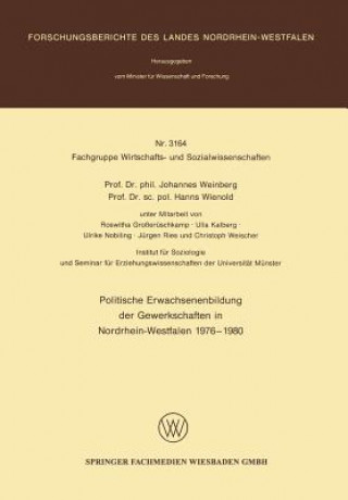Könyv Politische Erwachsenenbildung Der Gewerkschaften in Nordrhein-Westfalen 1976-1980 Johannes Weinberg