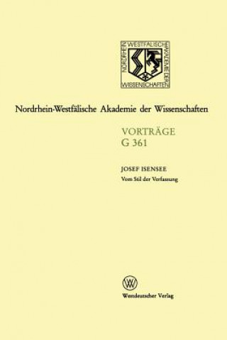 Kniha Vom Stil Der Verfassung Josef Isensee