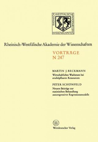 Kniha Wirtschaftliches Wachstum Bei Erschoepfbaren Ressourcen Martin J. Beckmann