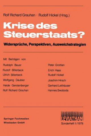 Könyv Krise Des Steuerstaats? Rolf Richard Grauhan