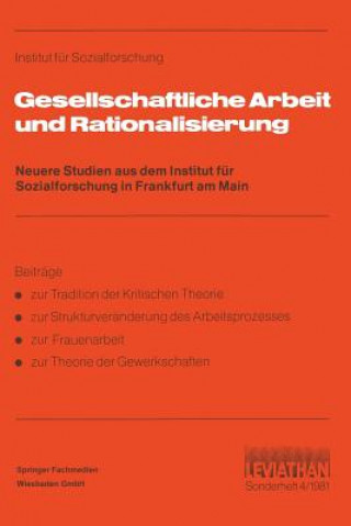 Book Gesellschaftliche Arbeit Und Rationalisierung NA NA