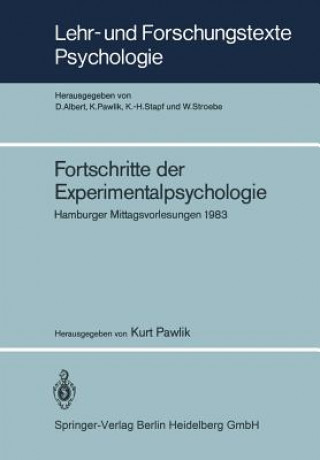 Książka Fortschritte der Experimentalpsychologie Kurt Pawlik